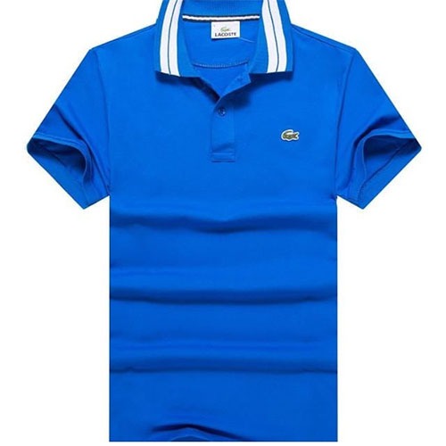 Lacoste Men’s Piqué Collar Stripe Polo in Blue