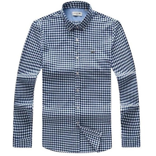 Lacoste Blue Checkered Long Sleeve Shirt | Online Fashion in Nigeria
