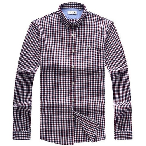 Lacoste Red Checkered Oxford Shirt | Online Fashion Store | SuperBuy