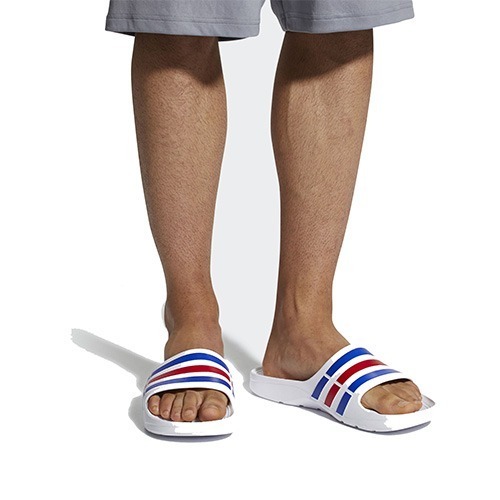Adidas Duramo Slide - White, Blue & Red_5