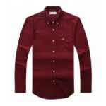 lacoste plain shirt burgundy