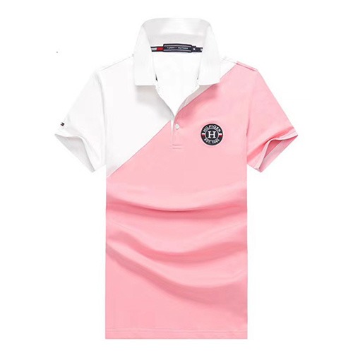 tommy white pink polo