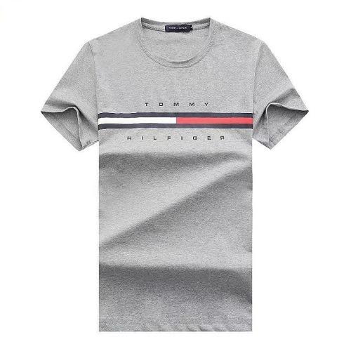 tommy grey logo-print t-shirt