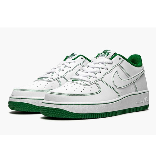Nike Air Force 1 '07 GS Contrast Stitch - White_Green_2 nike force green white
