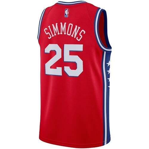 Ben Simmons Philadelphia 76ers Basketball Jersey - Red_3 simmons philadelphia basketball jersey
