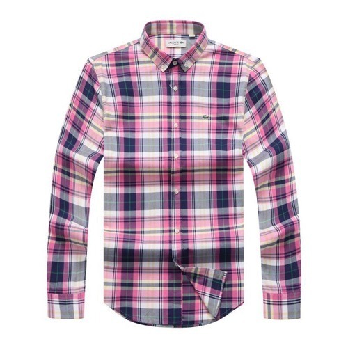 Lacoste Checkered pink shirt
