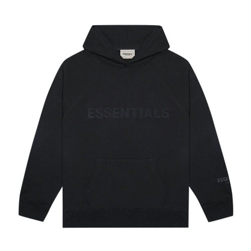 essential black fog hoodie