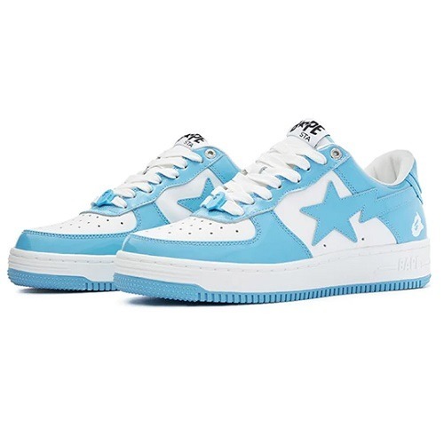 A Bathing Ape Bapesta Low Patent Leather Blue-2 Bape Bapesta patent blue
