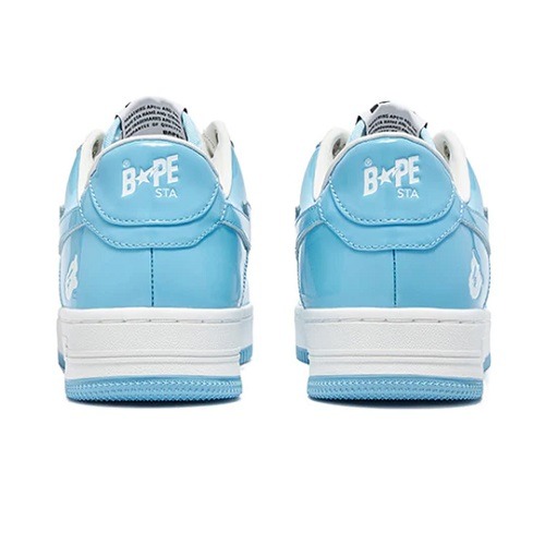 A Bathing Ape Bapesta Low Patent Leather Blue-3 Bape Bapesta patent blue