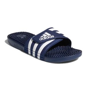 navy blue adidas slides