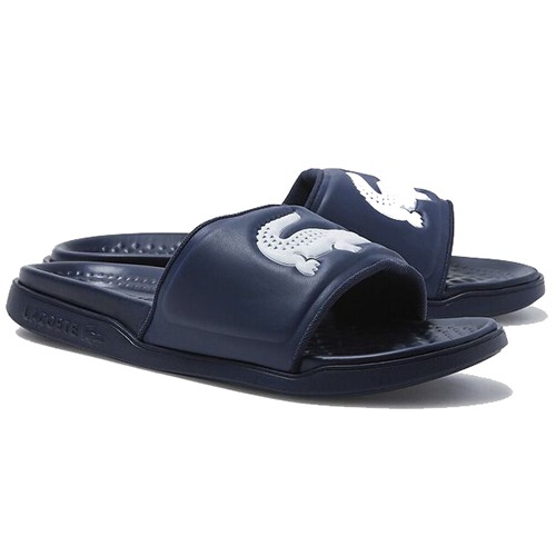 Lacoste Croco Dualiste Slide - Navy Blue Lacoste navy Dualiste Slide