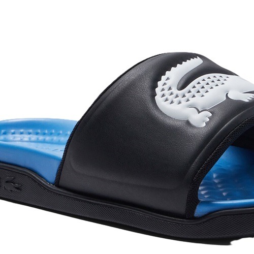Lacoste Croco Dualiste Slide - Blackblue-6 Lacoste black/blue Dualiste Slide