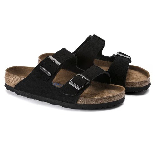Birkenstock Arizona Black Suede Leather Slides-6 Birkenstock Arizona Black Slides