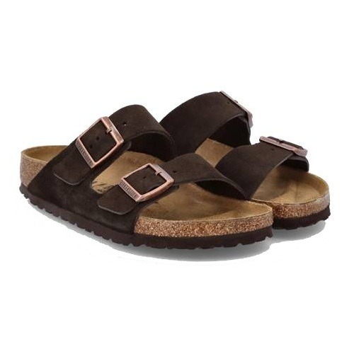Birkenstock Arizona Mocha Suede Leather Slides-3 Birkenstock Arizona mocha Slides