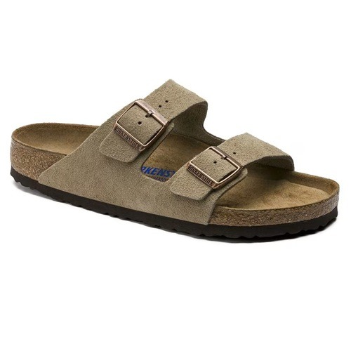 Birkenstock Arizona Taupe Suede Leather Slides-2 Birkenstock Arizona taupe Slides