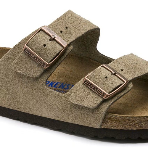 Birkenstock Arizona Taupe Suede Leather Slides-4 Birkenstock Arizona taupe Slides