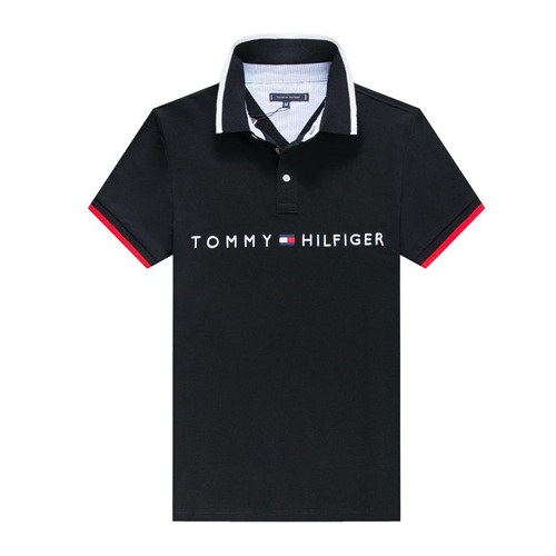 hilfiger logo polo black