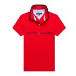 hilfiger logo polo red